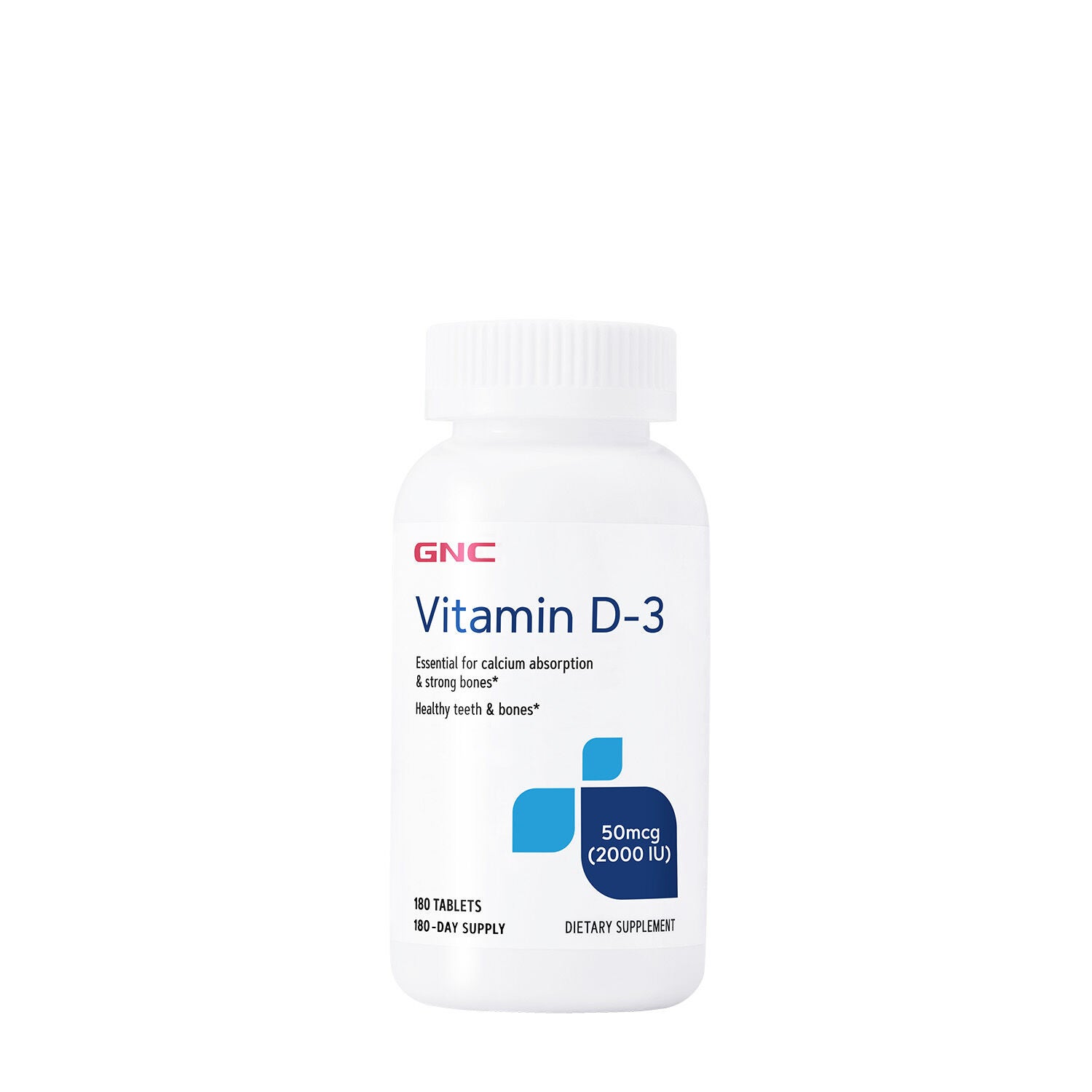 Vitamin D-3 Tablets 2000 IU - 180 Tablets (180 Servings)  | GNC